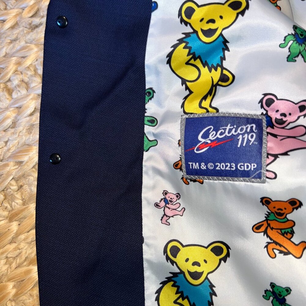 NWT Grateful Dead Sharkskin Blue Dancing Bear Sport Coat. Size 48. NWT - Picture 5 of 10